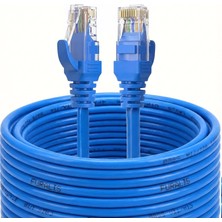 Happy Trend Kablosu (30 Metre) - 1000 Mbps'e Kadar Veri Aktarımı - Fabrikasyon RJ45 Konnektörlü - Mavi