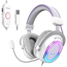 Happy Trend Kulaklık, 7.1 Surround Ses, Gürültü Önleyici Mikrofon, Oyun Için Eq Düğmesi, Akış, Mac, Masaüstü, Dizüstü Bilgisayar, Pc, Ps5/ps4 Için USB Kablolu Kulaklık - H13BWP