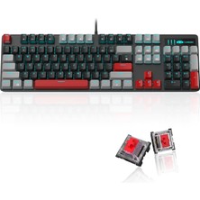 Happy Trend Oyun Klavyesi, Kırmızı Anahtarlı 104 Tuşlu Mavi Arkadan Aydınlatmalı Klavye, Çift Çekim Tuşları, Dizüstü Bilgisayar, Masaüstü, Pc Oyuncuları Için Magegee USB Kablolu Mekanik Bilgisayar