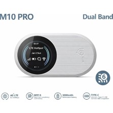 Happy Trend Taşınabilir Mobil Wifi Modem Sım Kartlı Hotspot Router Wifi 6 Dual Band 2.4ghz 5ghz 3000MAH Batarya Type-C Şarj Destekli 10 Cihaz Bağlantı Seyahat Araç Ev Kullanımı | M10 Pro