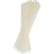 Happy Trend Kablosu Kablo Bağı Klips Plastik Kelepçe Cırt Cırt Kelepçe 25 Cm-3.6 mm (100, Beyaz)