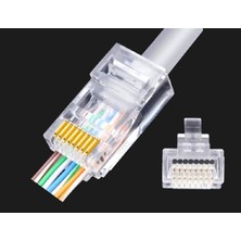 Happy Trend Adet Yeni Nesil Delikli Cat6 Ez RJ45 Konnektör Utp Jack (100 Adet) Yeni Nesil Delikli