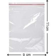 Happy Trend Torba 100'LÜ(TÜM Ebatlar) Kilitli Buzdolabı Poşeti Şeffaf Naylon Torba Kilitli Saklama Poşeti (9X11 Cm)