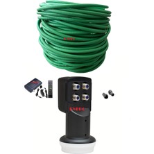 Happy Trend Metre Dış Ortam Uydu Anten Kablosu+ 4lü Lnb+ Hd Uydu Cihazı+ 4 F Konnektör