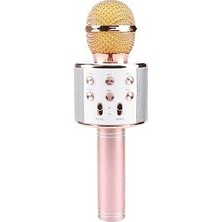 Happy Trend Bluetooth Karaoke Mikrofon – Kablosuz Hoparlör, Yankı Efektli, Gürültü Önleyici, 1800MAH Şarjlı, Ios & Android Uyumlu (Rose Gold)