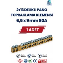 Sutem 2+13 Delikli Pano Topraklama Klemensi (Ayaksız) 6,5 x 9 mm 80A - 1 Adet