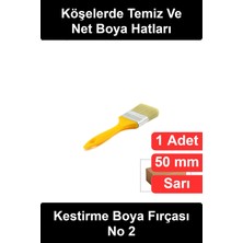 Wonara #boyafırçası Kestirme Boya Fırçası 50 mm No 2 Sarı Saplı Ergonomik Profesyonel Boyacı Duvar Tavan Köşe Ahşap Metal Yüzey Uygulama Kıl Dökmeyen Paslanmaz Yüksüklü Asma Delikli Su Bazlı Yağlı Uyumlu