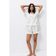 Night Çok Renkli Kadın Desenli Trend Pijama Takımı