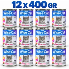 Wise Cat Somonlu Yetişkin Kedi Konserve Maması 400 gr 12 Adet