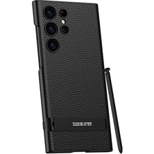 Farma Teknoloji Galaxy S24 Ultra Kılıf Frm Kamera Korumalı Leather Dikey Standlı Ays Kılıf