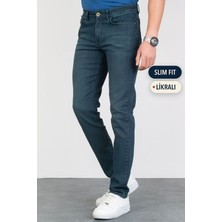 Hlt Jeans Erkek Haki Slim Fit Çift Cepli Likralı Jean Kot Pantolon HLTVALGREEN