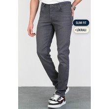Hlt Jeans Erkek Koyu Gri Slim Fit Likralı Jean Kot Pantolon HLTVALGREY-K