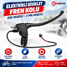 Double Tree E-Bike Elektrikli Bisiklet Fren Kolu Güç Kesicili 35 cm 2 Pin Soketli Siyah