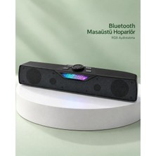 Epilons Kablosuz Müzik Dinleme Bluetooth Hoparlör Rgb Aydınlatmalı Siyah