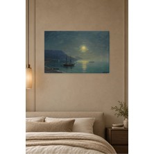 Fida Ayvazovski Dolunayda Koyda Yelkenli Canvas Tablo