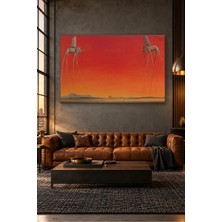 Fida Salvador Dalí Kızıl Gökte Uzun Bacaklı Filler Canvas Tablo