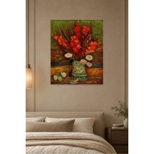 Fida Van Gogh Vazoda Kırmızı Glayöller Canvas Tablo
