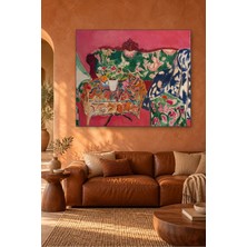 Fida Matisse Pembe Duvarda Desenli Kanepe Natürmortu Canvas Tablo