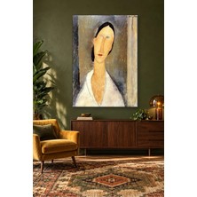 Fida Modigliani Beyaz Yakalı Hanka Zborowska Portresi Canvas Tablo