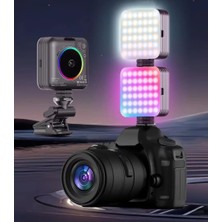 Str Store Cep Telefonu Çakarlı Dolgu Işık, Canlı Yayın Için Mini Taşınabilir Kısılabilir Yüksek Parlaklık Rgb Selfie Işık Paneli, Kıskaçlı Telefon ve Notebook Tutucu, Youtuber Yayıncı Işığı D12S