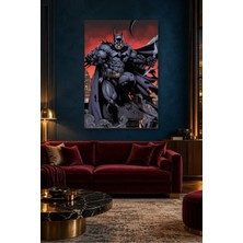 Fida Kızıl Gökyüzünde Batarang Tutan Batman Canvas Tablo