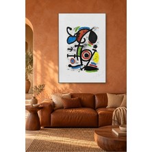 Fida Miro Beyaz Zeminde Renkli Figürler Canvas Tablo