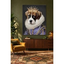 Fida Inci Taçlı Mor Elbiseli Kraliçe Boxer Canvas Tablo