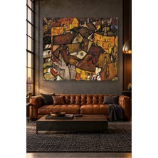 Fida Egon Schiele Kahverengi Çatılı Kasaba Evleri Canvas Tablo