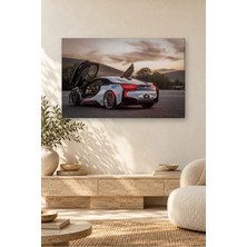 Fida Kelebek Kapıları Açık Beyaz Bmw I8 Canvas Tablo