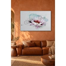 Fida Mürekkep Sıçramalı Beyaz Gelincik Canvas Tablo