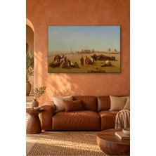 Fida Frere Karnak Harabeleri Önünde Mola Veren Kervan Canvas Tablo