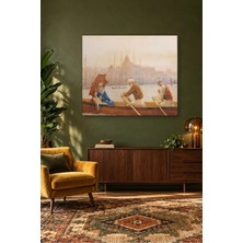 Fida Tristram Ellis Kayıkta Şemsiyeli Hanımlar ve Kayıkçılar Canvas Tablo
