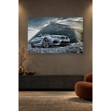 Fida Kayalık Tepe Önünde Gümüş Bmw M6 Gran Coupe Canvas Tablo