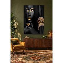 Fida Altın Göz Farlı ve Bilezikli Afrikalı Kadın Canvas Tablo