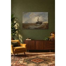 Fida Achenbach Dalgalı Denizde Balıkçı Teknesi Canvas Tablo
