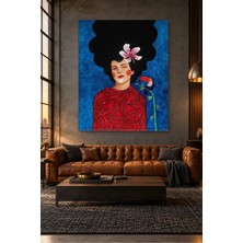 Fida Göz Kırpan Kız ve Tukan Kuşu Canvas Tablo