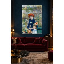 Fida Renoir Terasta Kırmızı Şapkalı Iki Kız Kardeş Canvas Tablo