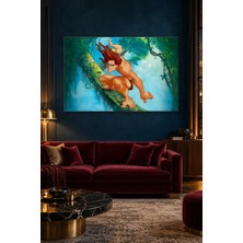 Fida Ağaç Gövdesinde Kayan Tarzan Canvas Tablo