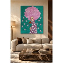 Fida Pembe Bulut Saçlı Kız ve Düşen Yapraklar Canvas Tablo