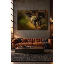 Fida Kütük Üzerinde Kanat Açan Kel Kartal Canvas Tablo