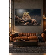 Fida Altın Taçlı Kral Aslan Canvas Tablo