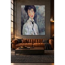 Fida Modigliani Siyah Kravatlı Kadın Portresi Canvas Tablo