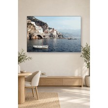 Fida Amalfi Kıyısında Beyaz Kayık Canvas Tablo