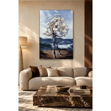 Fida Dali Yelkenli Gemi Adam Canvas Tablo