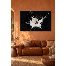 Fida Siyah Fonda Beyaz Sıçrama Canvas Tablo