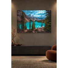 Fida Çam Ağaçları Arasında Turkuaz Dağ Gölü Canvas Tablo