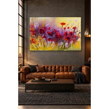 Fida Sarı Işıkta Kırmızı Gelincikler Canvas Tablo