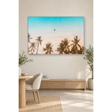 Fida Palmiye Gölgeli Beyaz Kumsal Canvas Tablo