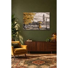 Fida Big Ben Önünde Sarı Şemsiyeli Çift Canvas Tablo