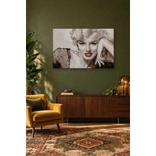 Fida Dantelli Kırmızı Rujlu Marilyn Monroe Canvas Tablo